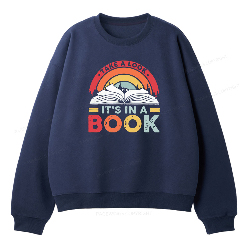 Pagewings Take A Look It's In A Book Unisex Fleece Sweatshirt Set 