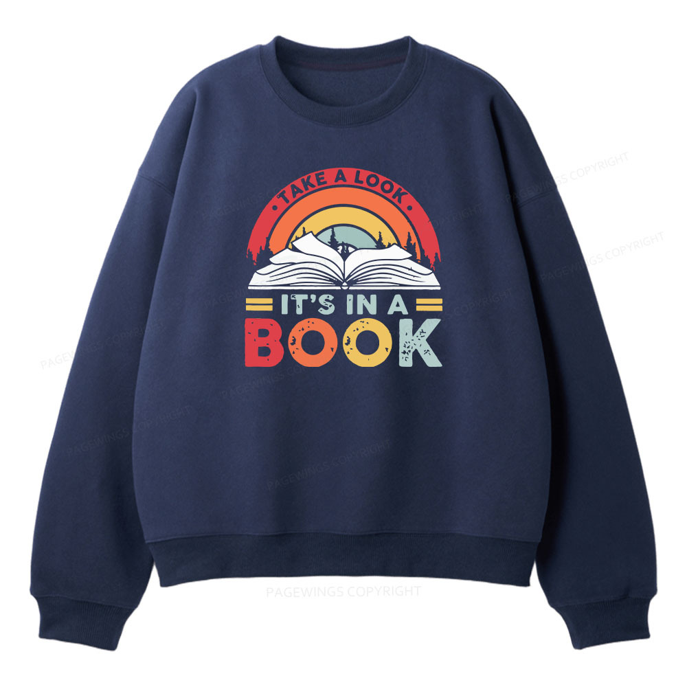 Pagewings Take A Look It's In A Book Unisex Fleece Sweatshirt Set 
