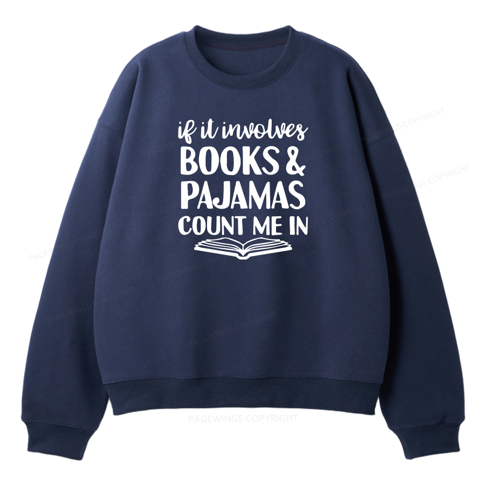Pagewings Books And Pajamas Unisex Fleece Sweatshirt Set 