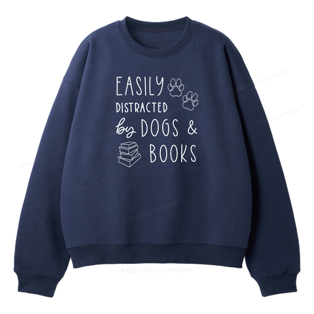 Pagewings Dogs And Books Unisex Fleece Sweatshirt Set 