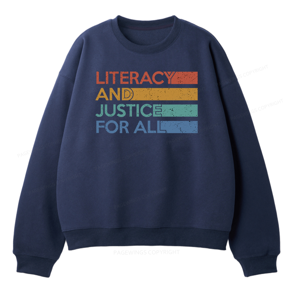 Pagewings Literacy and Justice For All Unisex Fleece Sweatshirt Set 