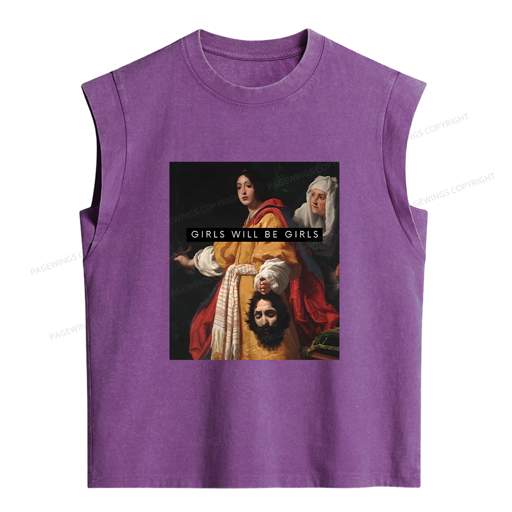 Pagewings Girls Will be Girls Women's Washed Tank Top