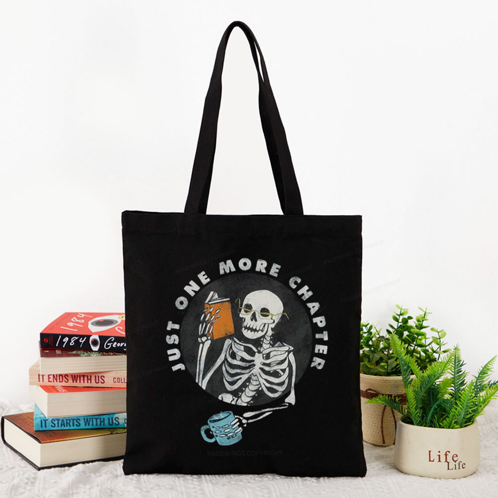 Pagewings Halloween Just One More Chapter Tote Bag