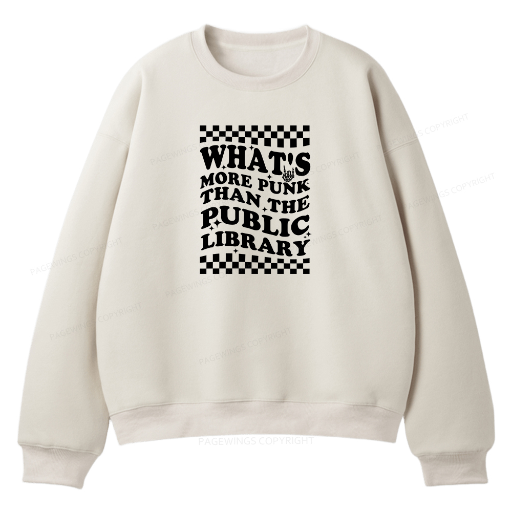 Pagewings Punk The Public Library Unisex Fleece Sweatshirt Set 