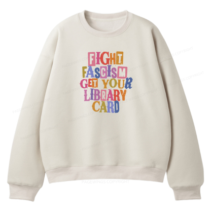 Pagewings Get Your Library Card Unisex Fleece Sweatshirt Set 