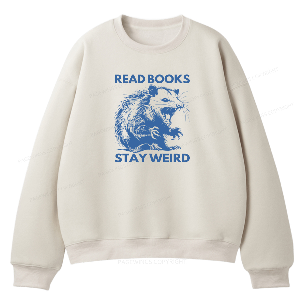 Pagewings Read Books Stay Weird Unisex Fleece Sweatshirt Set 