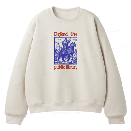 Pagewings Defend the Public Library Unisex Fleece Sweatshirt Set 