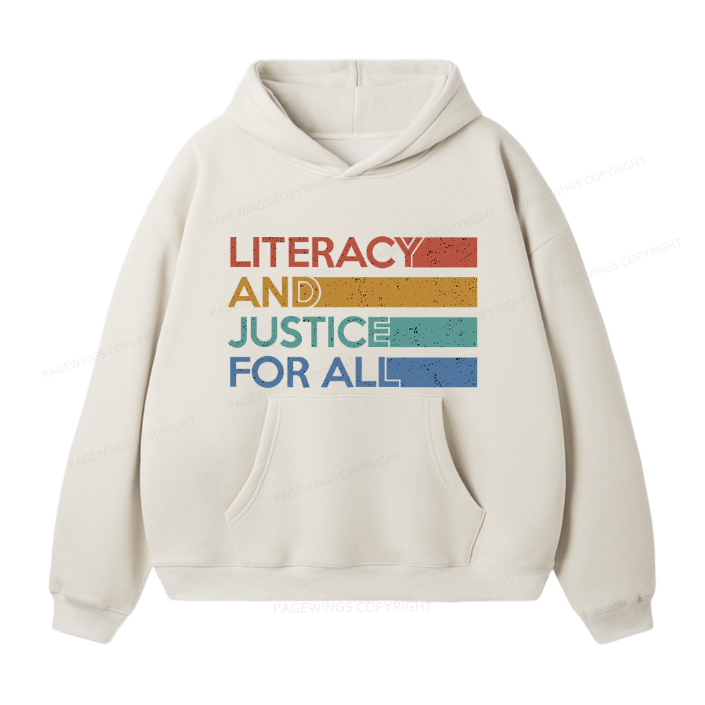Pagewings Literacy and Justice For All Unisex Fleece Hoodie Set