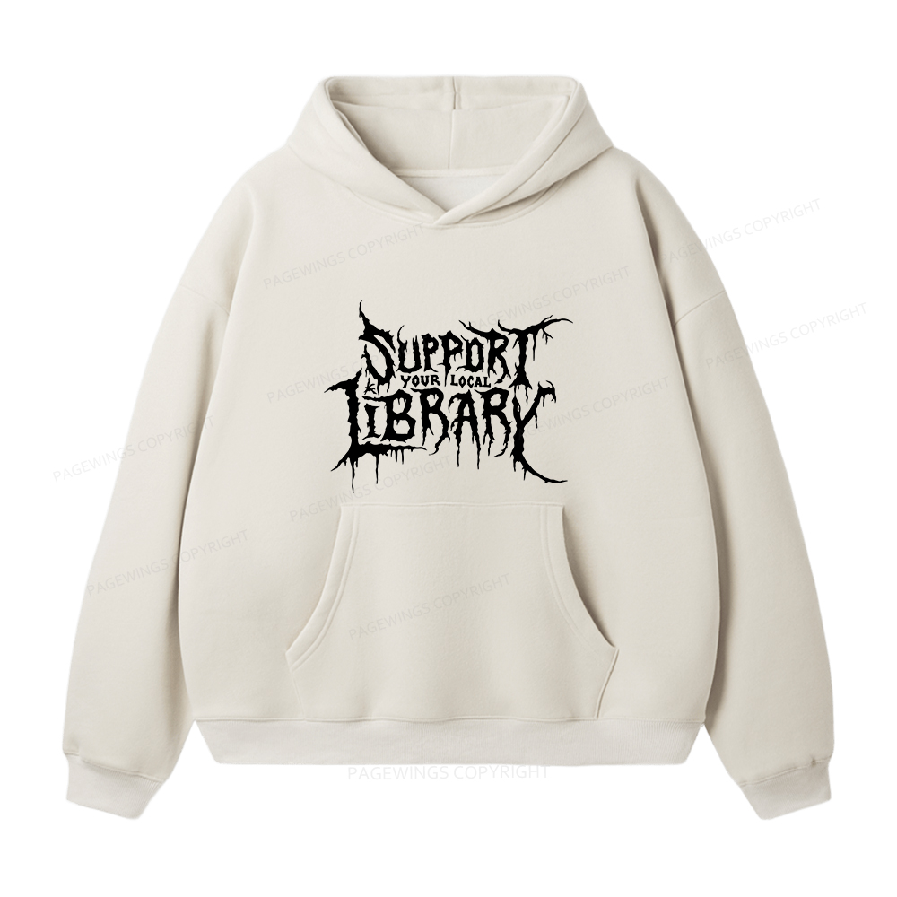 Pagewings Support Your Local Library Unisex Fleece Hoodie Set