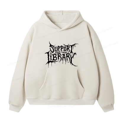 Pagewings Support Your Local Library Unisex Fleece Hoodie Set
