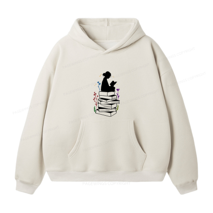 Pagewings Girl Reading Unisex Fleece Hoodie Set