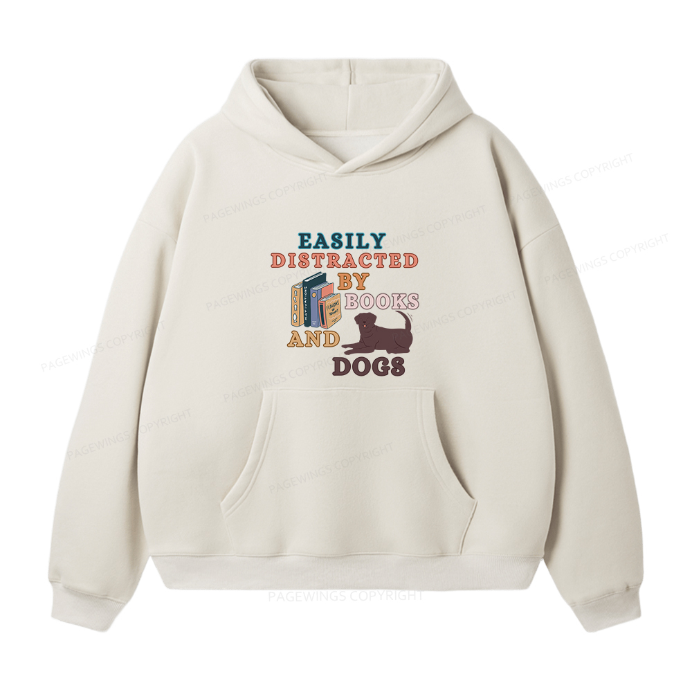 Pagewings Easily Distracted By Books And Labrador Unisex Fleece Hoodie Set