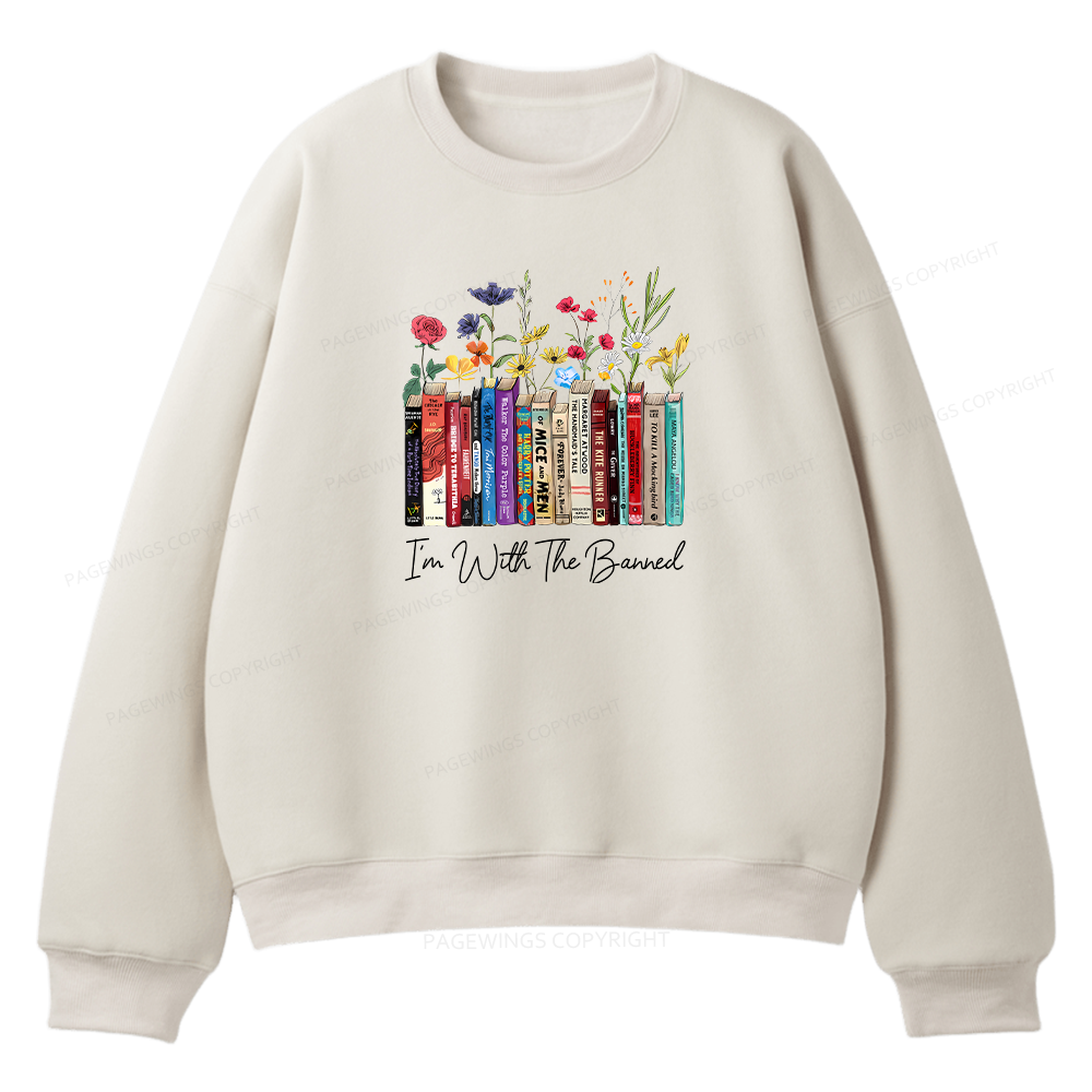 Pagewings  I'm With The Banned Flowers Unisex Fleece Sweatshirt Set 