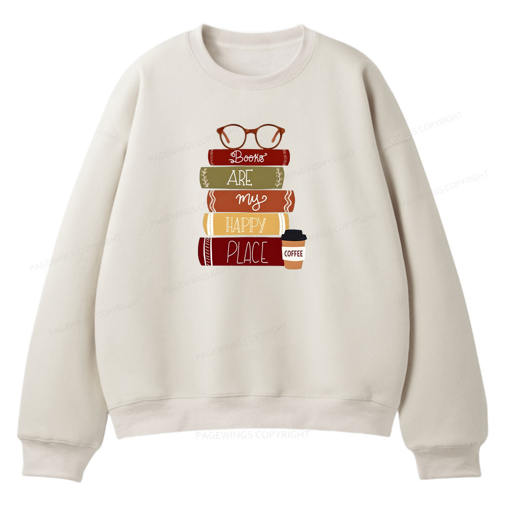 Pagewings Books are My Happy Place Unisex Fleece Sweatshirt Set 