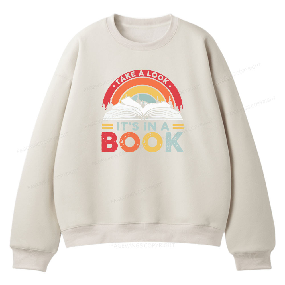 Pagewings Take A Look It's In A Book Unisex Fleece Sweatshirt Set 