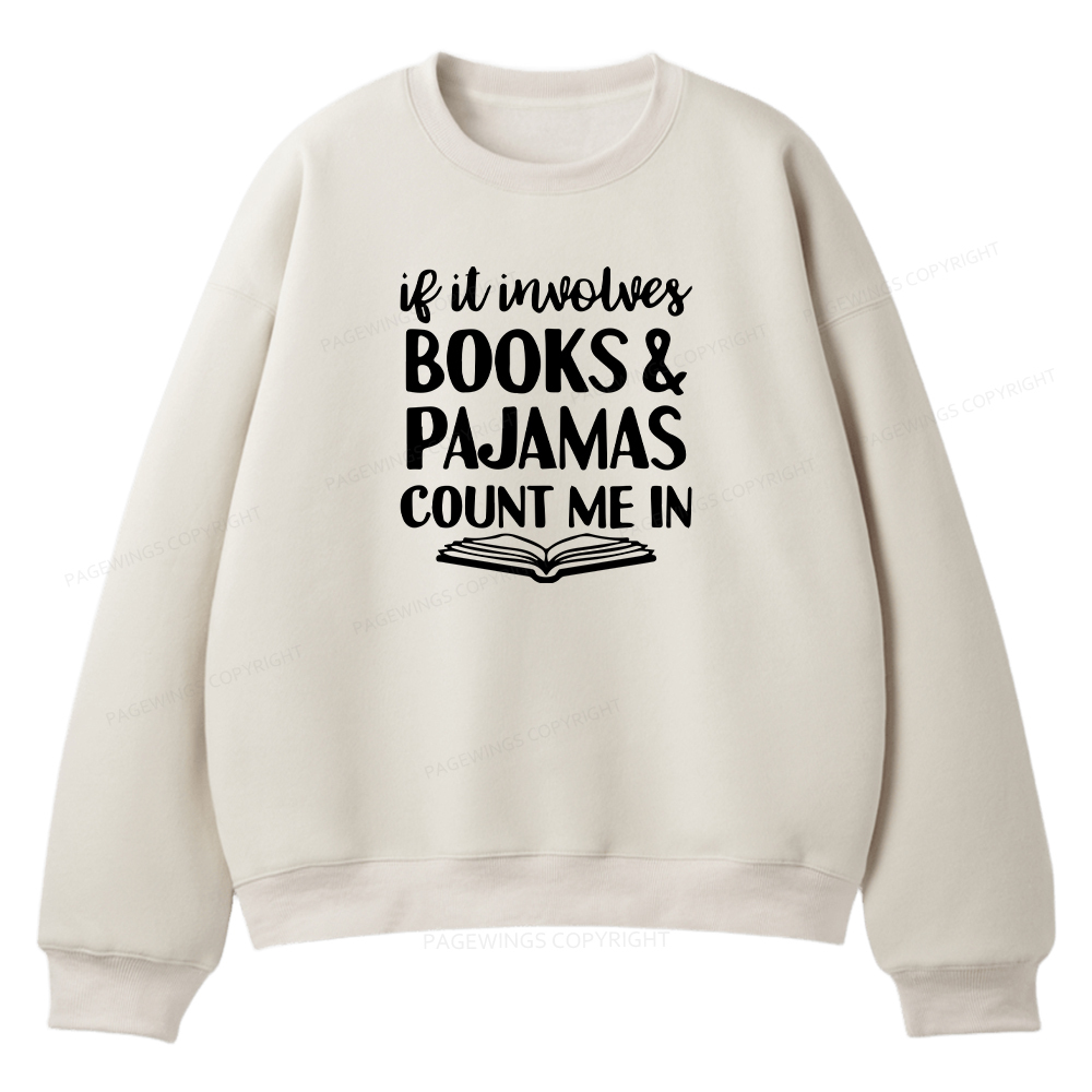 Pagewings Books And Pajamas Unisex Fleece Sweatshirt Set 