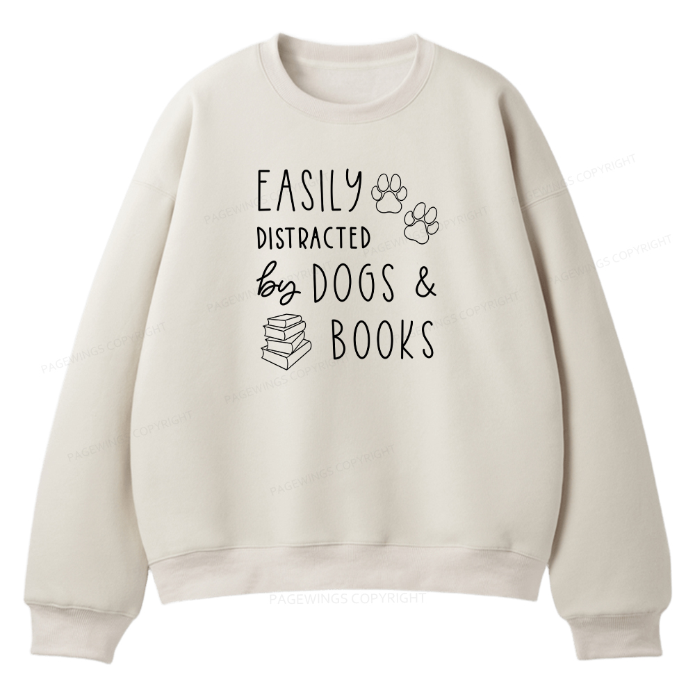 Pagewings Dogs And Books Unisex Fleece Sweatshirt Set 