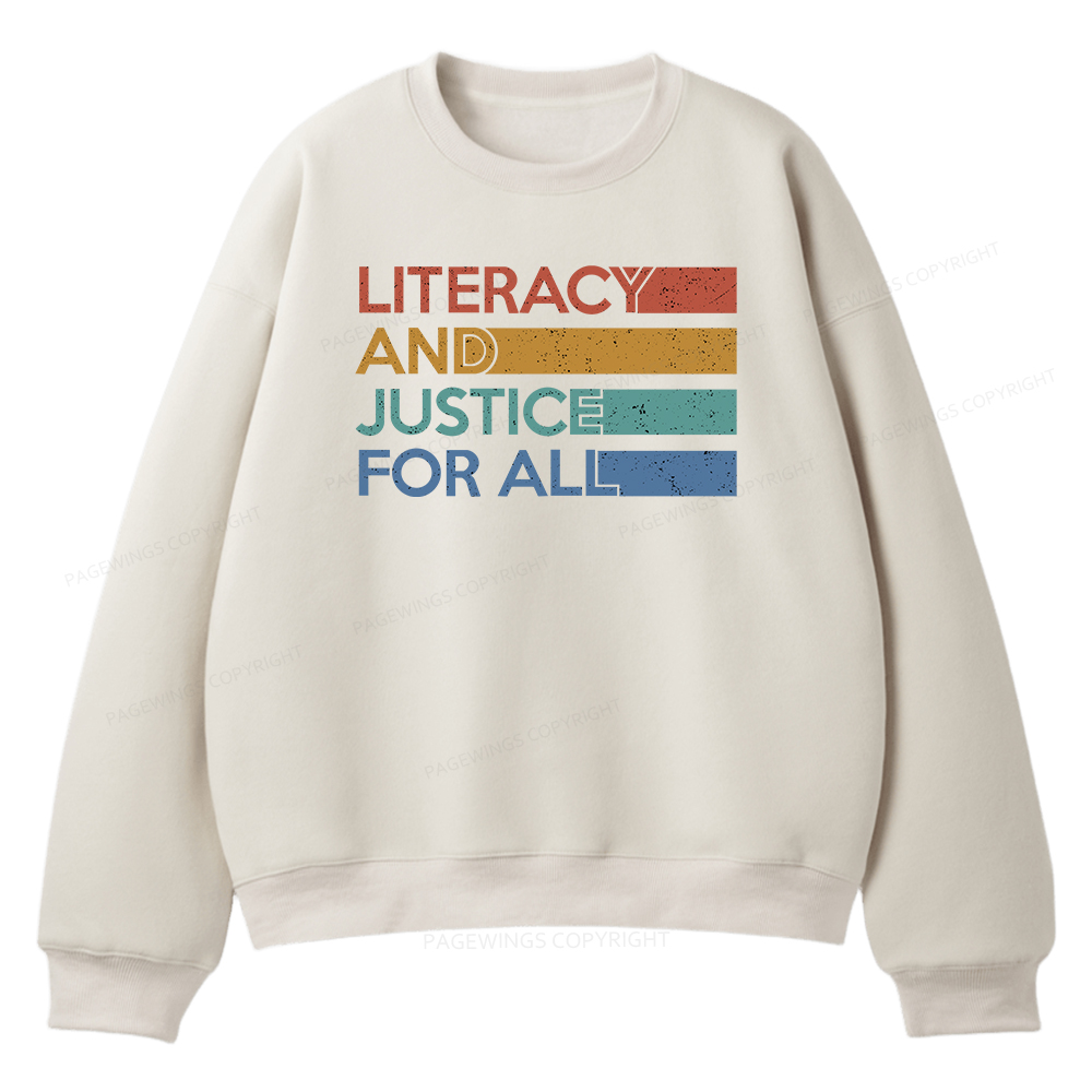 Pagewings Literacy and Justice For All Unisex Fleece Sweatshirt Set 