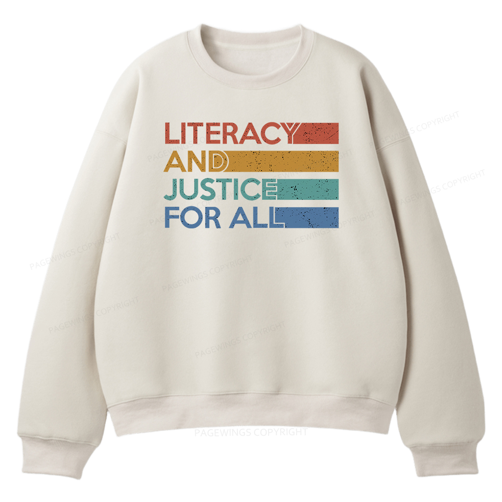 Pagewings Literacy and Justice For All Unisex Fleece Sweatshirt Set 