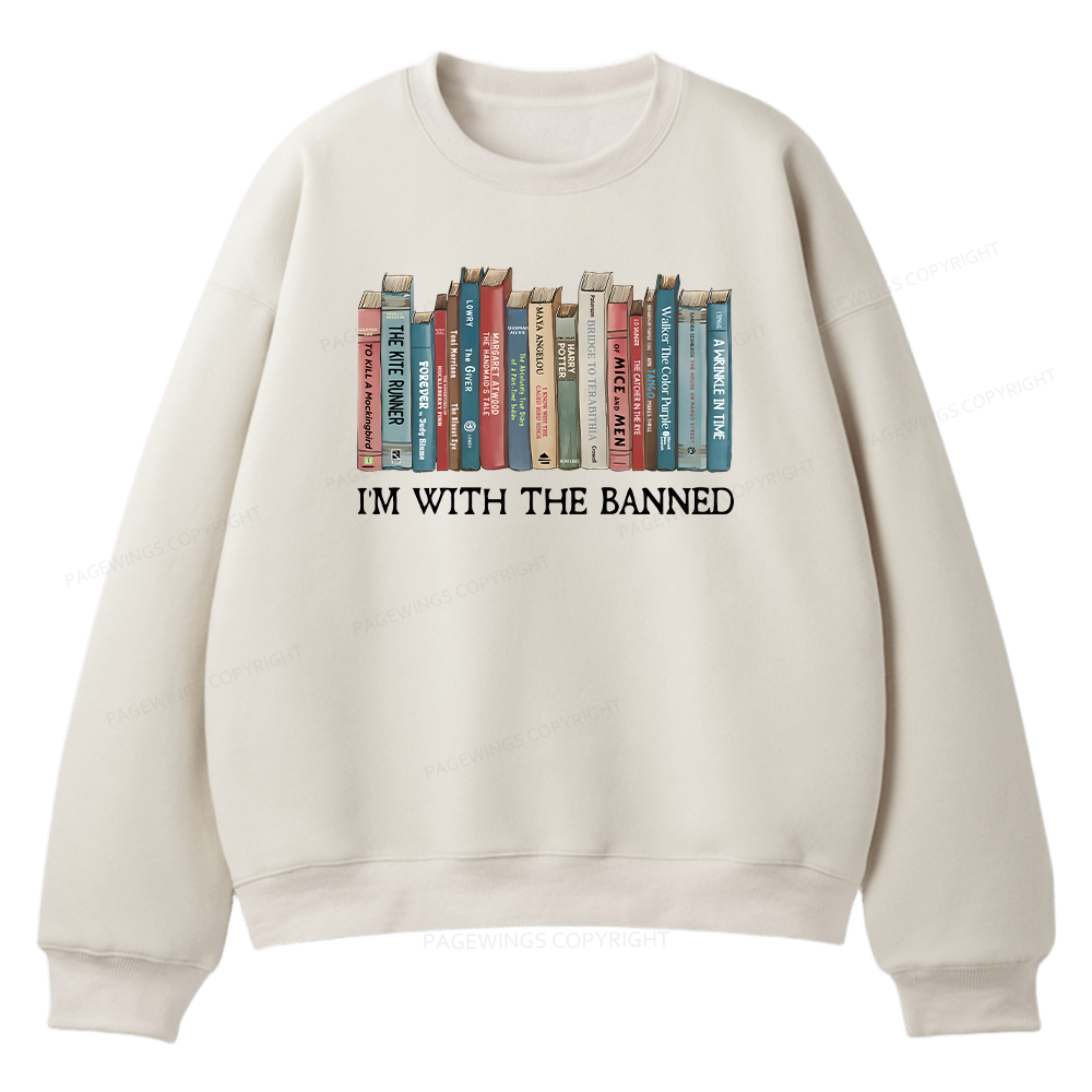 Pagewings I'm With The Banned Unisex Fleece Sweatshirt Set 