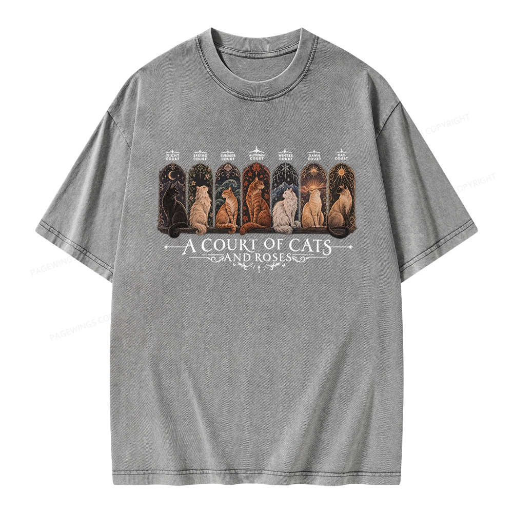 Pagewings A Court of Cats And Roses Unisex Washed T-shirt