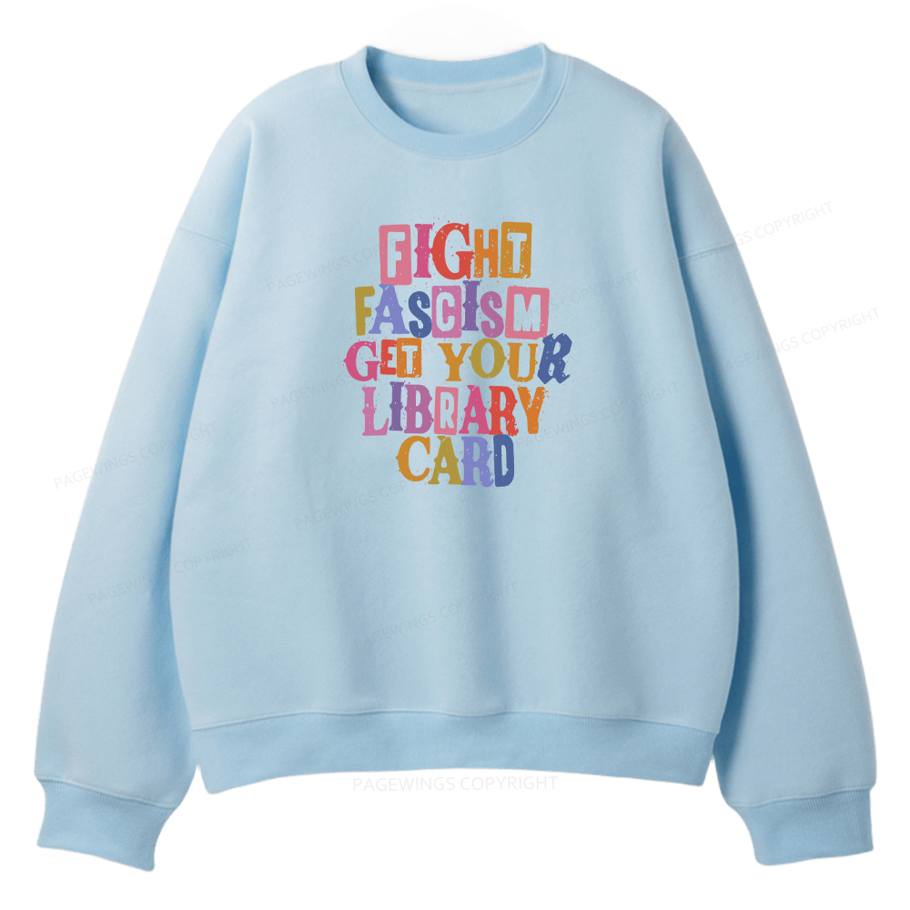 Pagewings Get Your Library Card Unisex Fleece Sweatshirt Set 