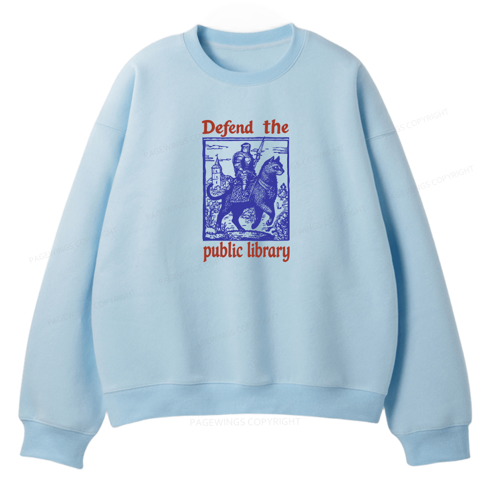 Pagewings Defend the Public Library Unisex Fleece Sweatshirt Set 