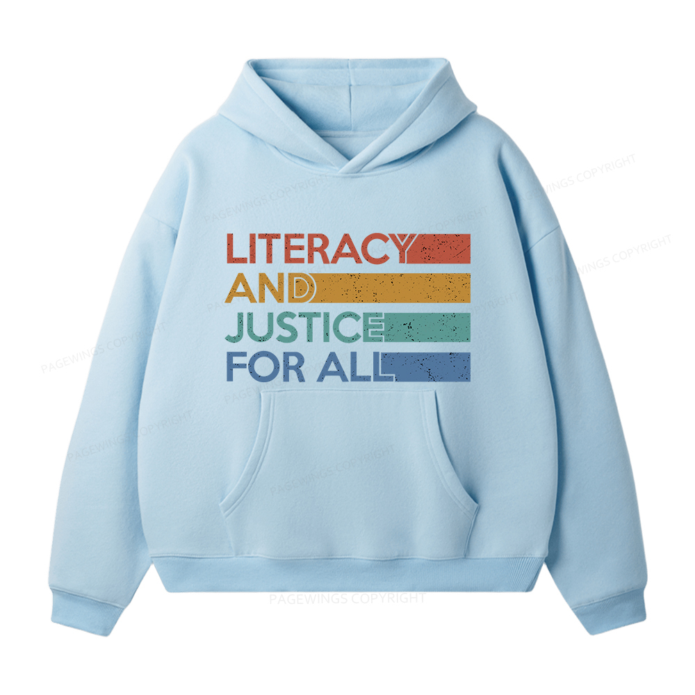 Pagewings Literacy and Justice For All Unisex Fleece Hoodie Set