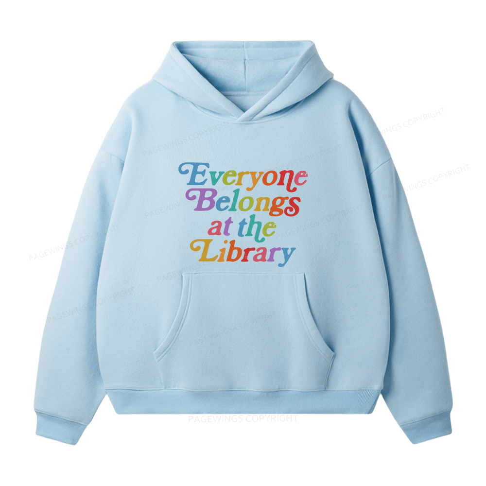 Pagewings Everyone belongs at the library Unisex Fleece Hoodie Set