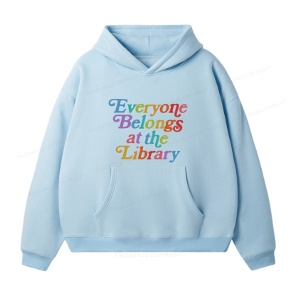 Pagewings Everyone belongs at the library Unisex Fleece Hoodie Set