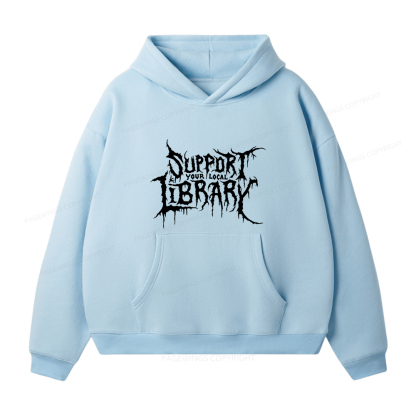 Pagewings Support Your Local Library Unisex Fleece Hoodie Set