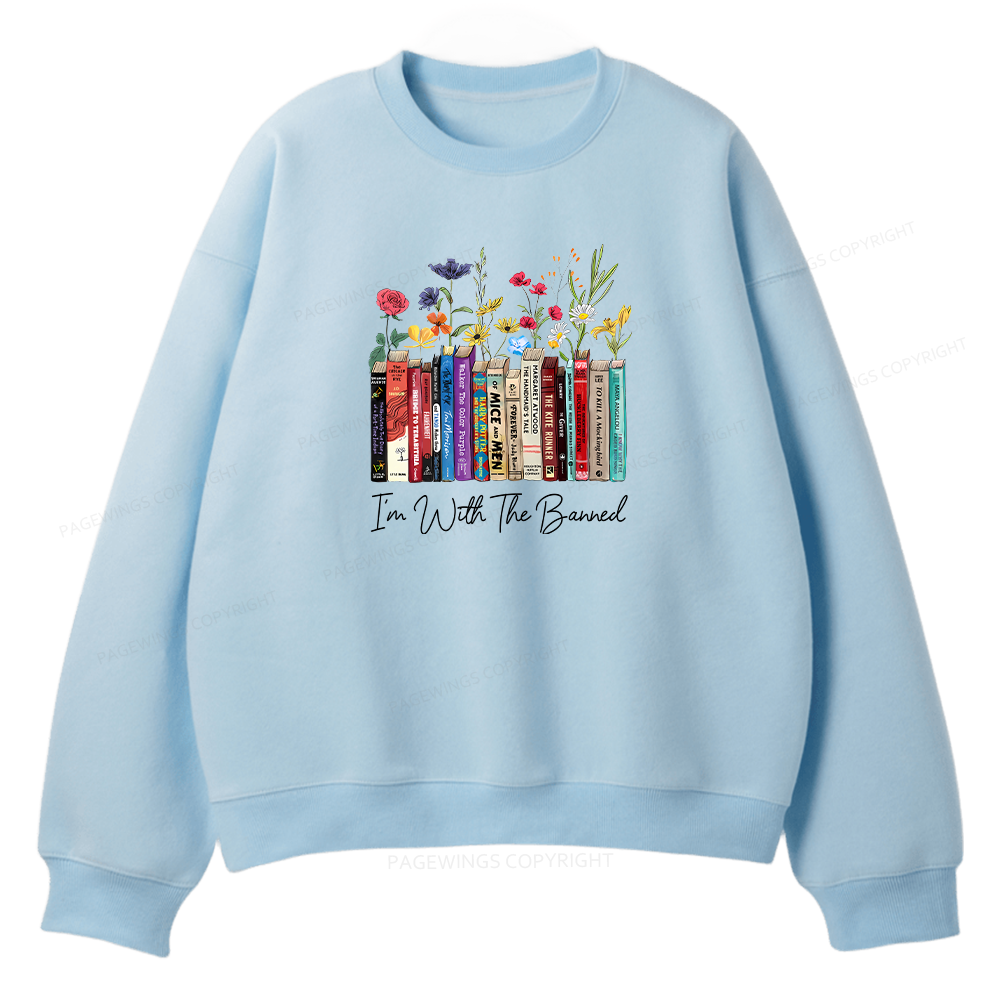 Pagewings  I'm With The Banned Flowers Unisex Fleece Sweatshirt Set 