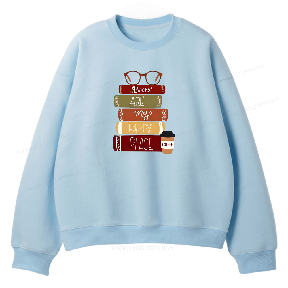Pagewings Books are My Happy Place Unisex Fleece Sweatshirt Set 