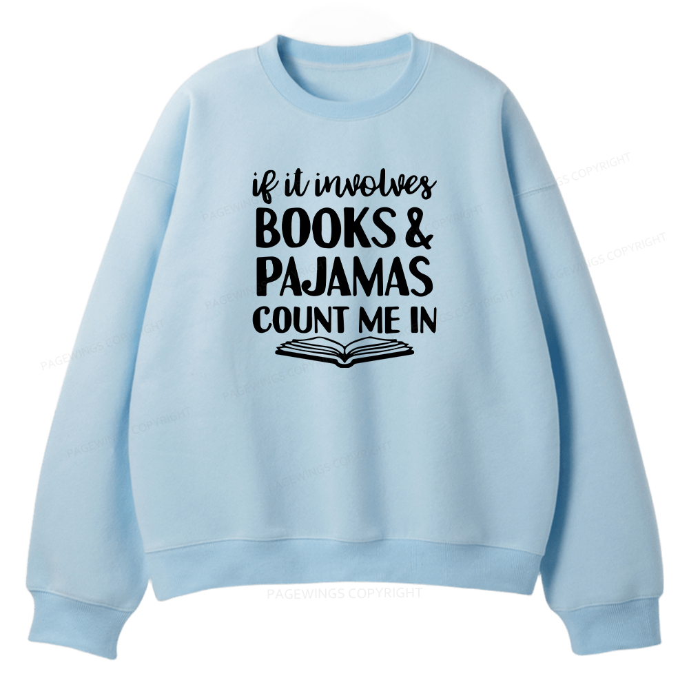 Pagewings Books And Pajamas Unisex Fleece Sweatshirt Set 