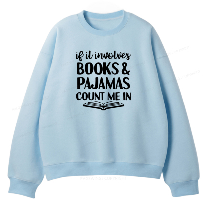 Pagewings Books And Pajamas Unisex Fleece Sweatshirt Set 