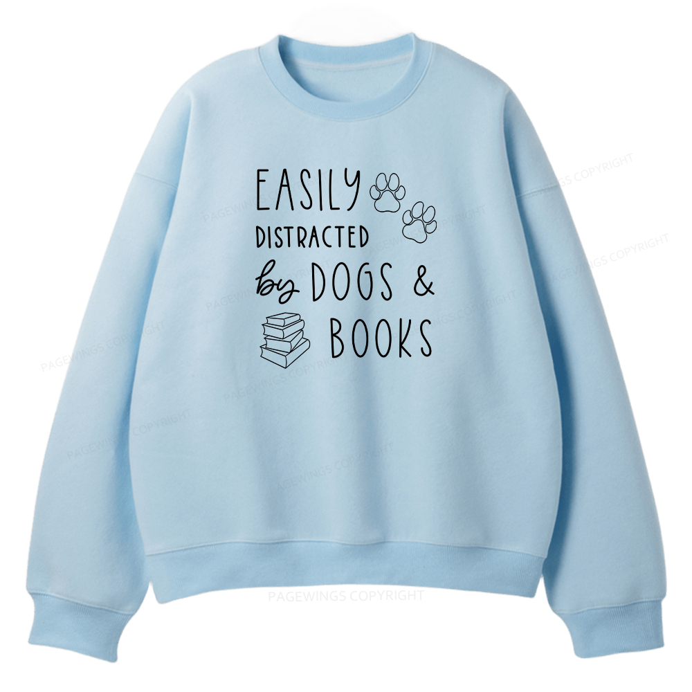 Pagewings Dogs And Books Unisex Fleece Sweatshirt Set 