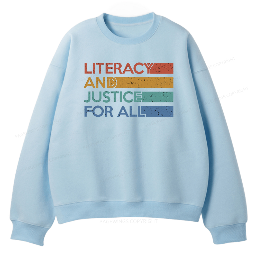 Pagewings Literacy and Justice For All Unisex Fleece Sweatshirt Set 
