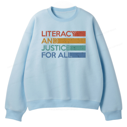 Pagewings Literacy and Justice For All Unisex Fleece Sweatshirt Set 