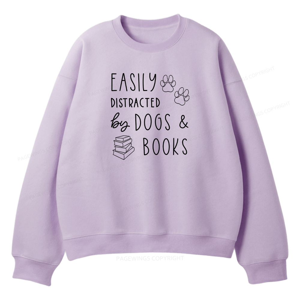 Pagewings Dogs And Books Unisex Fleece Sweatshirt Set 