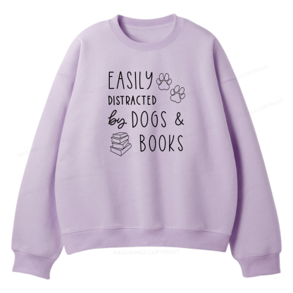 Pagewings Dogs And Books Unisex Fleece Sweatshirt Set 