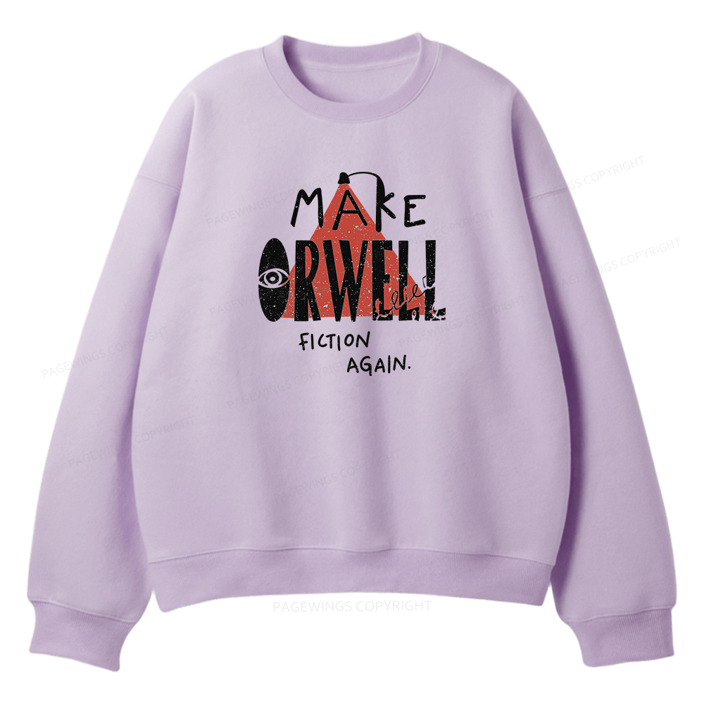 Pagewings Make Orwell Fiction Again Unisex Fleece Sweatshirt Set 