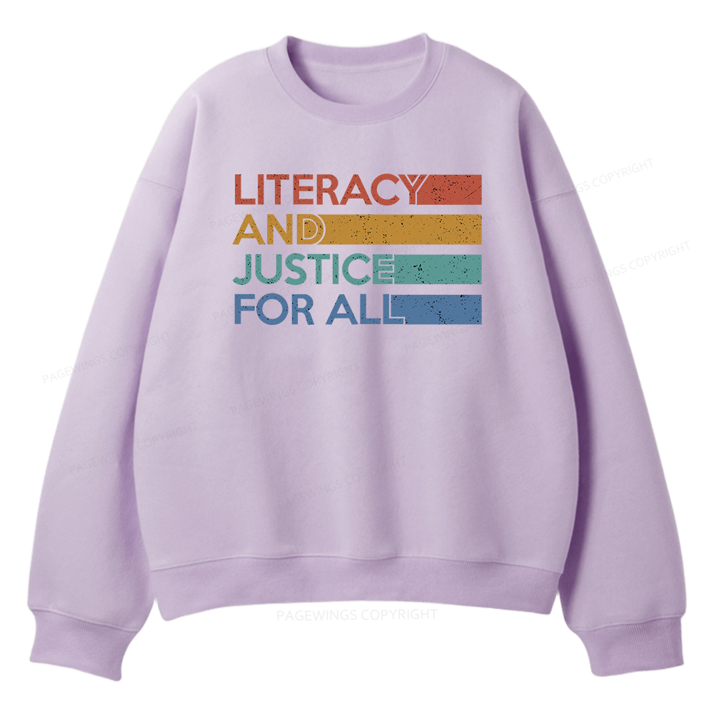 Pagewings Literacy and Justice For All Unisex Fleece Sweatshirt Set 