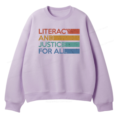 Pagewings Literacy and Justice For All Unisex Fleece Sweatshirt Set 