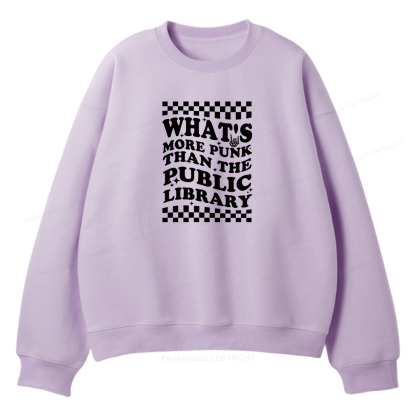 Pagewings Punk The Public Library Unisex Fleece Sweatshirt Set 