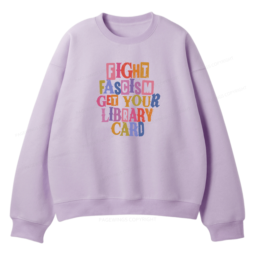 Pagewings Get Your Library Card Unisex Fleece Sweatshirt Set 