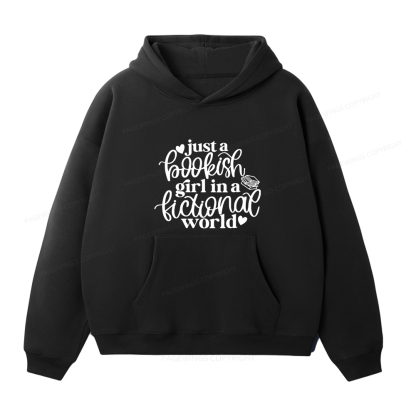 Pagewings Just A Bookish Girl In A Fictional World Unisex Fleece Hoodie Set
