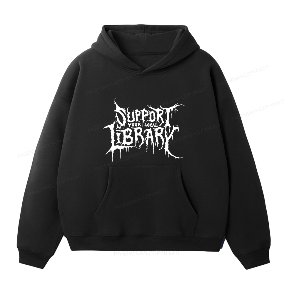 Pagewings Support Your Local Library Unisex Fleece Hoodie Set