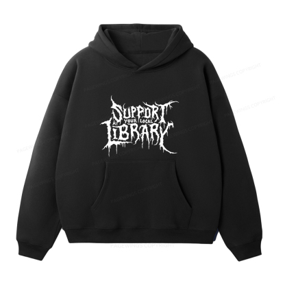 Pagewings Support Your Local Library Unisex Fleece Hoodie Set