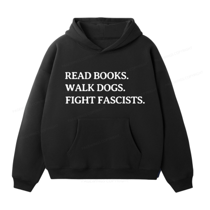 Pagewings Read Books Walk Dogs And Fight Unisex Fleece Hoodie Set