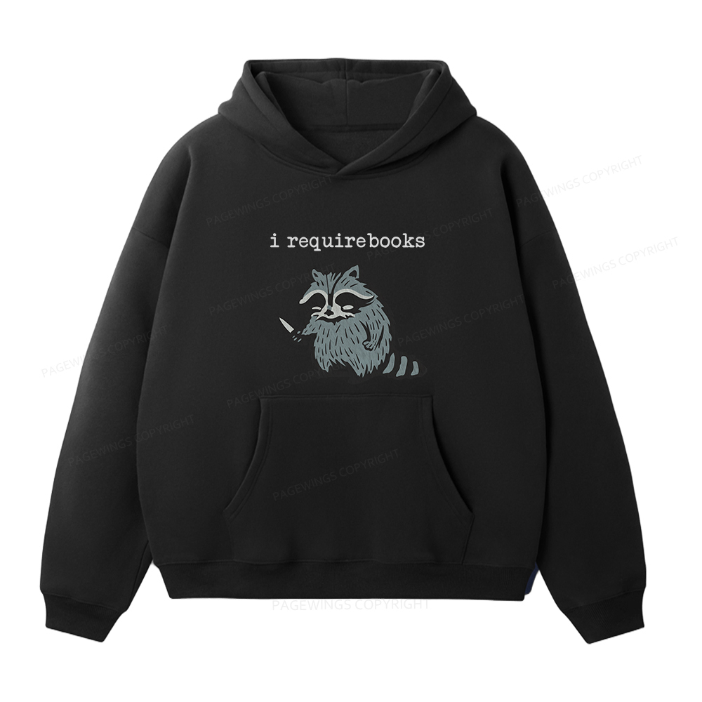 Pagewings I Require Books Unisex Fleece Hoodie Set